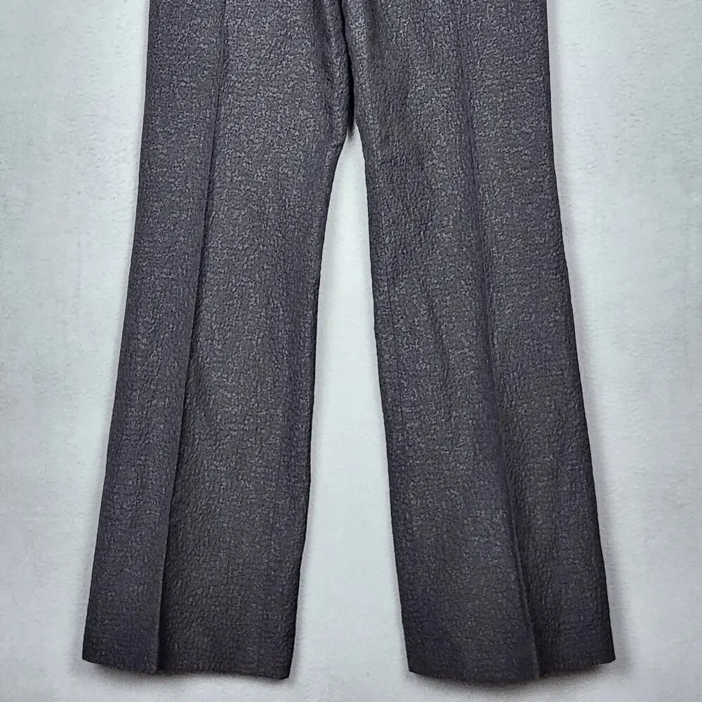 MARLOWE Pants Womens Size 4 Black Textured Wool Flared Leg Measure 28X34